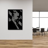 Metal Tablo 3 Boyutlu Çerçeveli Mustafa Kemal Atatürk 50cm x 70cm - 1