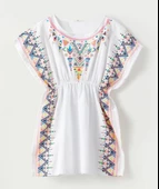 Beyaz baskılı dokuma kız çocuk Pareo DB200785PL - 1