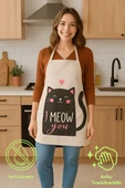 I Meow You Mutfak Önlüğü Kedi Desenli, Sıvı Geçirmez Sevimli Tasarım - 3