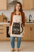 I Meow You Mutfak Önlüğü Kedi Desenli, Sıvı Geçirmez Sevimli Tasarım - 6