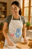 Pati Aşçısı Mutfak Önlüğü Sevimli Kedi Desenli, Sıvı Geçirmez Kumaş - 6
