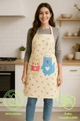 Pati Aşçısı Mutfak Önlüğü Sevimli Kedi Desenli, Sıvı Geçirmez Kumaş - 2