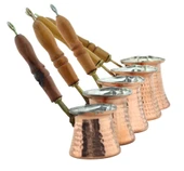 LUDIA 5 Farklı Ölçüde Kalaylı Dövme Bakır Cezve Seti Kahve Seti - 3