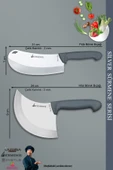 Sürmene Silver Serisi Gri Sap Mutfak Bıçak Seti Et Ekmek Sebze Meyve Bıçağı 10 Lu Set ( Srm-01) - 2