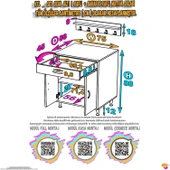 Modilayn QPLAS (XXL) Set Ocak Altı Dolap 75x88x56 cm Çekmeceli, Kapaklı 2 Göz Raf Bölmeli - 5