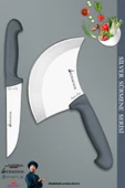 Sürmene Silver Serisi Gri Sap Mutfak Bıçak Hilal Börek Bıçağı Pizza Pide Bıçağı 2 Li Set ( Srm-05 ) - 1