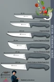 Sürmene Silver Serisi Gri Sap Mutfak Bıçak Seti Et Ekmek Sebze Meyve Bıçağı 6 Lı Set ( srm-08 ) - 2