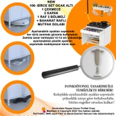 Modilayn QPLAS (XL) Set Ocak Altı Dolap 70x88x56 cm. Çekmeceli, kapaklı, raflı ve baharat raflı. - 7