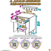 Modilayn QPLAS (XL) Set Ocak Altı Dolap 70x88x56 cm. Çekmeceli, kapaklı, raflı ve baharat raflı. - 5
