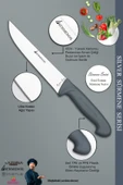 Sürmene Silver Serisi Gri Sap Mutfak Bıçak Seti Et Ekmek Sebze Meyve Bıçağı 6 Lı Set ( srm-08 ) - 3