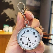 Valkyrie Anahtarlık Klipsli Analog Quartz Cep Saati Siyah - 6