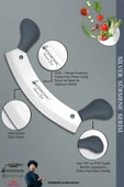 Sürmene Silver Serisi Gri Sap Mutfak Bıçak Bıçağı Kıyma Börek Bıçağı Pizza Bıçağı 2 Li ( Srm-017) - 3