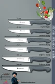Sürmene Silver Serisi Gri Sap Mutfak Bıçak Seti Et Ekmek Sebze Meyve Kesme Bıçağı 6 Lı Set (Srm-011) - 2