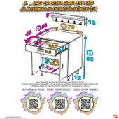 Modilayn QPLAS (XL) Set Ocak Altı Dolap 70x88x56 cm. Çekmeceli, kapaklı, raflı ve baharat raflı. - 6
