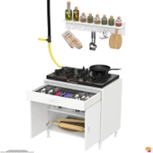 Modilayn QPLAS (XL) Set Ocak Altı Dolap 70x88x56 cm. Çekmeceli, kapaklı, raflı ve baharat raflı. - 8