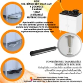 Modilayn QPLAS (XL) Set Ocak Altı Dolap 70x88x56 cm Çekmeceli, Kapaklı 2 Göz Raf Bölmeli - 7