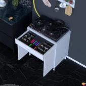 Modilayn QPLAS (XL) Set Ocak Altı Dolap 70x88x56 cm Çekmeceli, Kapaklı 2 Göz Raf Bölmeli - 2