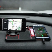 Kaymaz Torpido Üstü Park Telefon Numaralı Telefon Tutucu Renkli Şeritli Araç Matı - 4