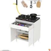 Modilayn QPLAS (XL) Set Ocak Altı Dolap 70x88x56 cm Çekmeceli, Kapaklı 2 Göz Raf Bölmeli - 8