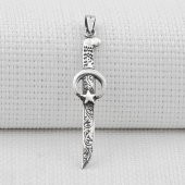 Ay Yıldız Kılıç Tasarımlı 925 Ayar Gümüş Kolye Ucu thumbnail 1