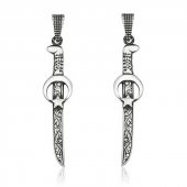 Ay Yıldız Kılıç Tasarımlı 925 Ayar Gümüş Kolye Ucu thumbnail 2