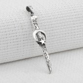 Ay Yıldız Kılıç Tasarımlı 925 Ayar Gümüş Kolye Ucu thumbnail 3