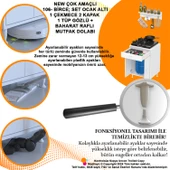 Modilayn DOQU (L) Set Ocak Altı Dolap 65x88x56 cm, Çekmeceli,Kapaklı, Tüp Bölmeli Ve Baharat Raflı - 7