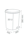 Hediye +1 Pedal Ile Siyah Mermer Desenli 20 Litre Içi Çıkabilen Büyükboy Pedallı Çöp Kovası Ø33 H:40 - 3