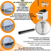 Modilayn QPLAS (L) Set Ocak Altı Dolap 65x88x56 cm. Çekmeceli, kapaklı, raflı ve baharat raflı. - 7