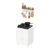 Modilayn DOQU (L) Set Ocak Altı Dolap 65x88x56 cm, Çekmeceli,Kapaklı, Tüp Bölmeli Ve Baharat Raflı - 9