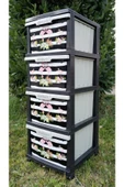 Büyük Boy Flamingo Desen 4 Çekmeceli Tekerlekli Komidin Yükseklik 93cm 43x38 Demonte Dolap Raf - 2