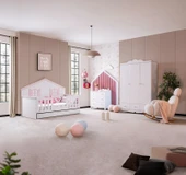 FLOWER BEBEK ODASI TAKIMI - BEYAZ PEMBE thumbnail 1