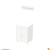 Modilayn QPLAS (M) Set Ocak Altı Dolap 60x88x56 cm. Çekmeceli, kapaklı, raflı ve baharat raflı. - 11