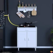 Modilayn QPLAS (M) Set Ocak Altı Dolap 60x88x56 cm. Çekmeceli, kapaklı, raflı ve baharat raflı. - 3