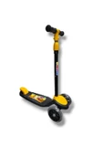 Işıklı 3 Tekerlekli Çocuk Scooter – 3 Kademeli Yükseklik Ayarı - Sarı - 3