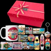 Avusturya Hediye Kutusu 10 Parça Kupa Magnet Anahtarlık Kutu thumbnail 2