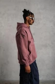 Erkek Maske Baskılı Kapüşonlu Sweat - Gül Kurusu - 4
