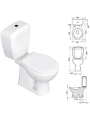 Turavit Polo Alttan Çıkışlı Klozet + Rezervuar + Roxi Yavaş Kapanan Kapak + Iç Takım + Taharat Musluğu Tam Set Klozet Rezervuar - 1