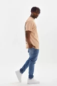 Unisex Baskılı Oversize T-Shirt - Bej - 3