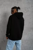 Erkek DANKES Baskılı Kapüşonlu Sweat - Siyah - 3