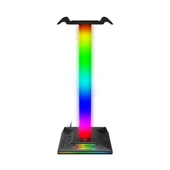 RGB Gaming Kulaklık Standı LED Aydınlatma USB Type-C Giriş 10 Renk Efekt Şık Çok Fonksiyonlu Tasarım - 1