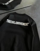 Kışlık Bisiklet Yaka Oversize Baskılı SweatShirt - Siyah - 3