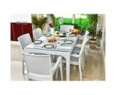 Holiday 90/150 Rattan Camlı Masa 6 Sandalye - 1