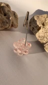 Şeffaf Epoksi Pembe Renkli Glitterli Sukulent Şekil Kağıt Tutacağı Notluk Epoksi El Yapımı Hediyelik - 5