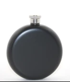Paslanmaz Çelik Yuvarlak 5 Oz Tekli Matara Siyah Renk - 1