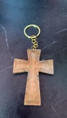 Kahverengi Gold Renkli Haç ve Kılıç Şekil Gold Aksesuarlı Anahtarlık El Yapımı Epoksi Hediyelik MDL1 thumbnail 7
