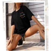 Baskılı T-shirt - Siyah - 1