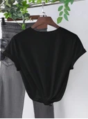 Baskılı T-shirt - Siyah - 2