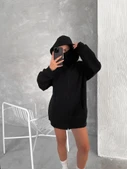 Samuray ZIP Fermuarlı Kapüşonlu SweatShirt- Siyah - 3