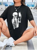 Baskılı T-shirt - Siyah - 2
